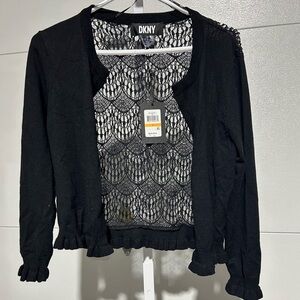DKNY Women's Open-Stitch Drop-Shoulder Cardigan Sweater NWT